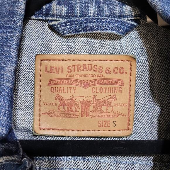 Levi's Jean Jacket Medium Dark Wash Mens Size Small - Picture 2 of 10